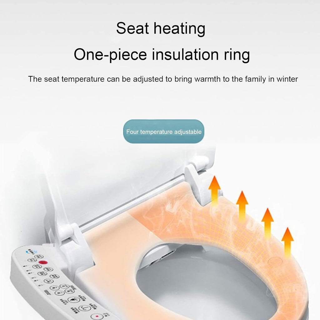 Electronic Bidet Toilet Seat Elongated Smart Heated Toilet Seat, Temperature Controlled Wash, Warm Air Dryer, Smart Touch Panel, Adjustable Warm Water Function, LON006MKJ