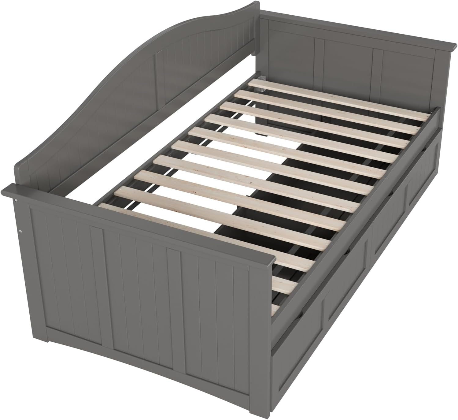 AFI, Nantucket Twin Size Wood Daybed Frame with 2 Storage Drawers, Grey