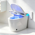 Luxury Smart Toilet, Elongated One Piece Toilet with Heated Seat, Dryer, Auto-Lift Lid, Soft Close, Night Light, Electric Tankless Bidet Toilets for Bathroom with Siphon Dual Flush 0.8/1.2 GPF
