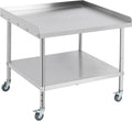 GarveeTech Stainless Steel Grill Stand Table - 36x30x30 Inches, 660 LBS Heavy-Duty Capacity, NSF Certified, with Movable Wheels & 2' Edge Baffle for Home, Commercial Restaurant Kitchen, Hotel