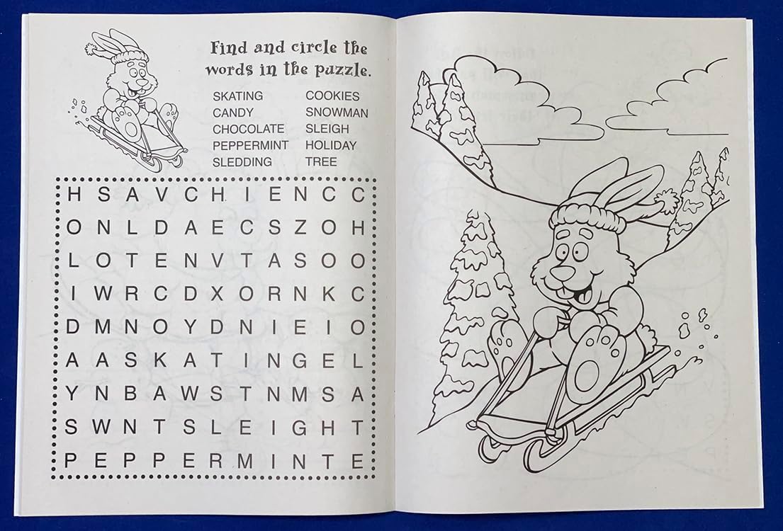 ZOCO – Holiday Fun Custom Coloring and Activity Books (250 Bulk Pack, Without Crayons) – Kids Holiday Activities Stocking Stuffers Treat Bags Party Favors – USA Made