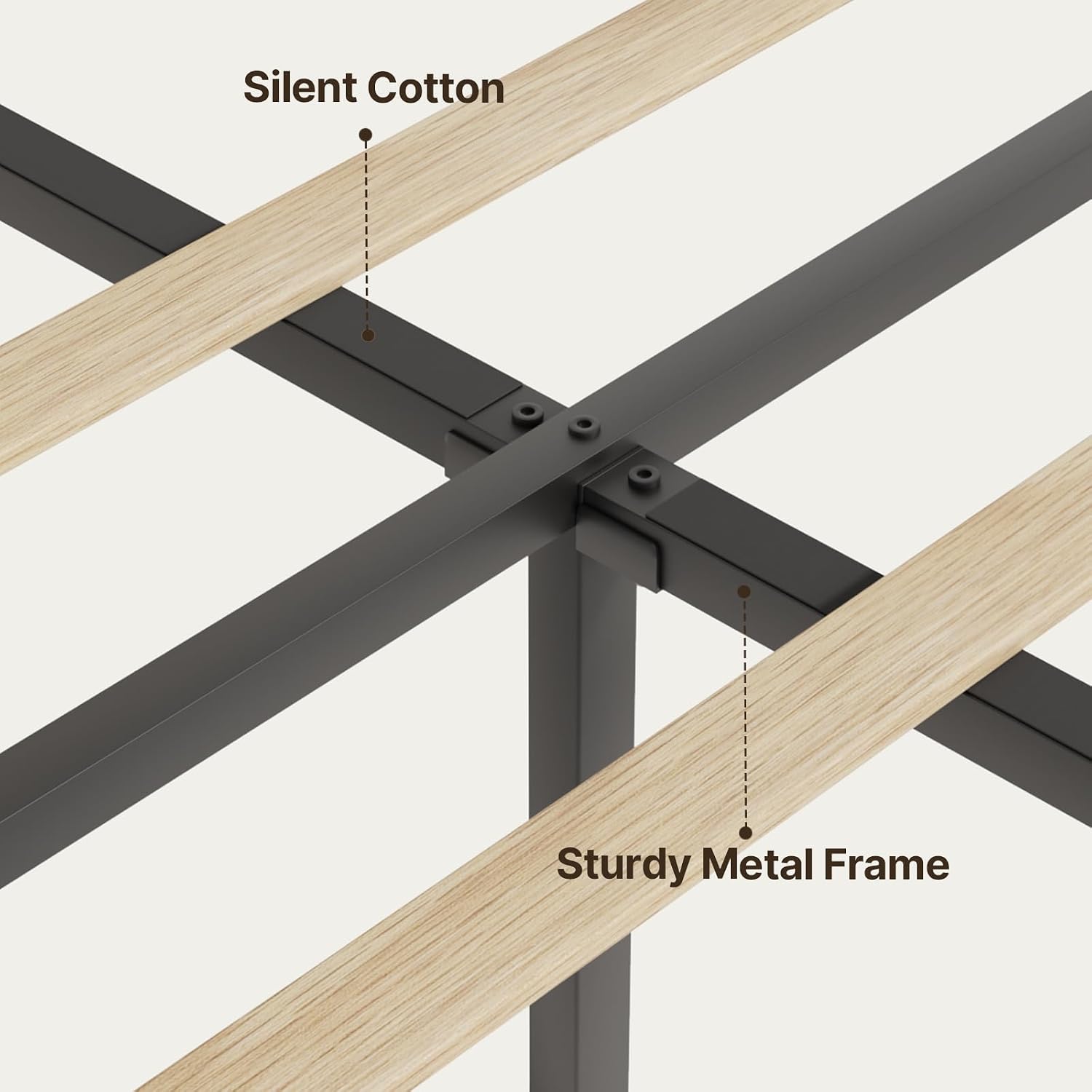 Gizoon King Bed Frame with Wingback Headboard, Upholstered Platform Bed with Modern Geometric Headboard, Wooden Slats, Noise-Free, No Box Spring Needed