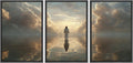 SIGNWIN Framed Canvas Print Wall Art Set Heavenly Cloudscape Spiritual Figure Illustrations Modern Art Decorative Scenic Rustic for Living Room, Bedroom, Office - 24'x36'x3 Black