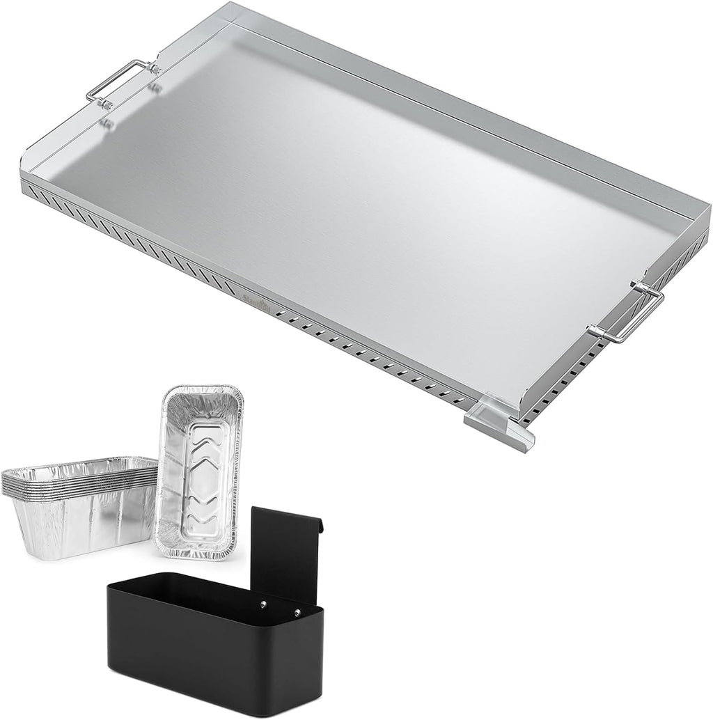 Stanbroil Stainless Steel Griddle Replacement Top and Grease Cup Combo for Blackstone 36' 4 Burner Gas Grill with Front Grease System