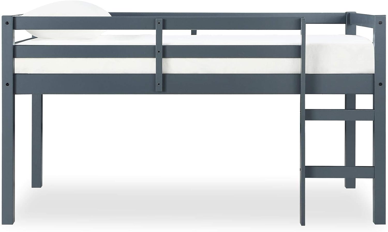 DHP Milton Twin Loft Bed, Space Saving Design, Solid Pine Wood, White Finish