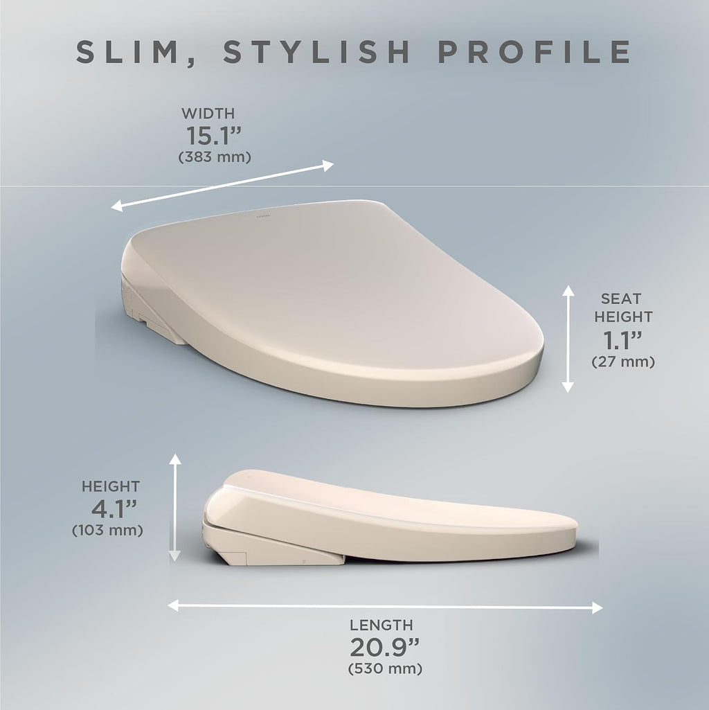 TOTO® WASHLET® S7 Electronic Bidet Toilet Seat with EWATER+® Bowl and Wand Cleaning, Contemporary Lid, Elongated, Sedona Beige - SW4726#12