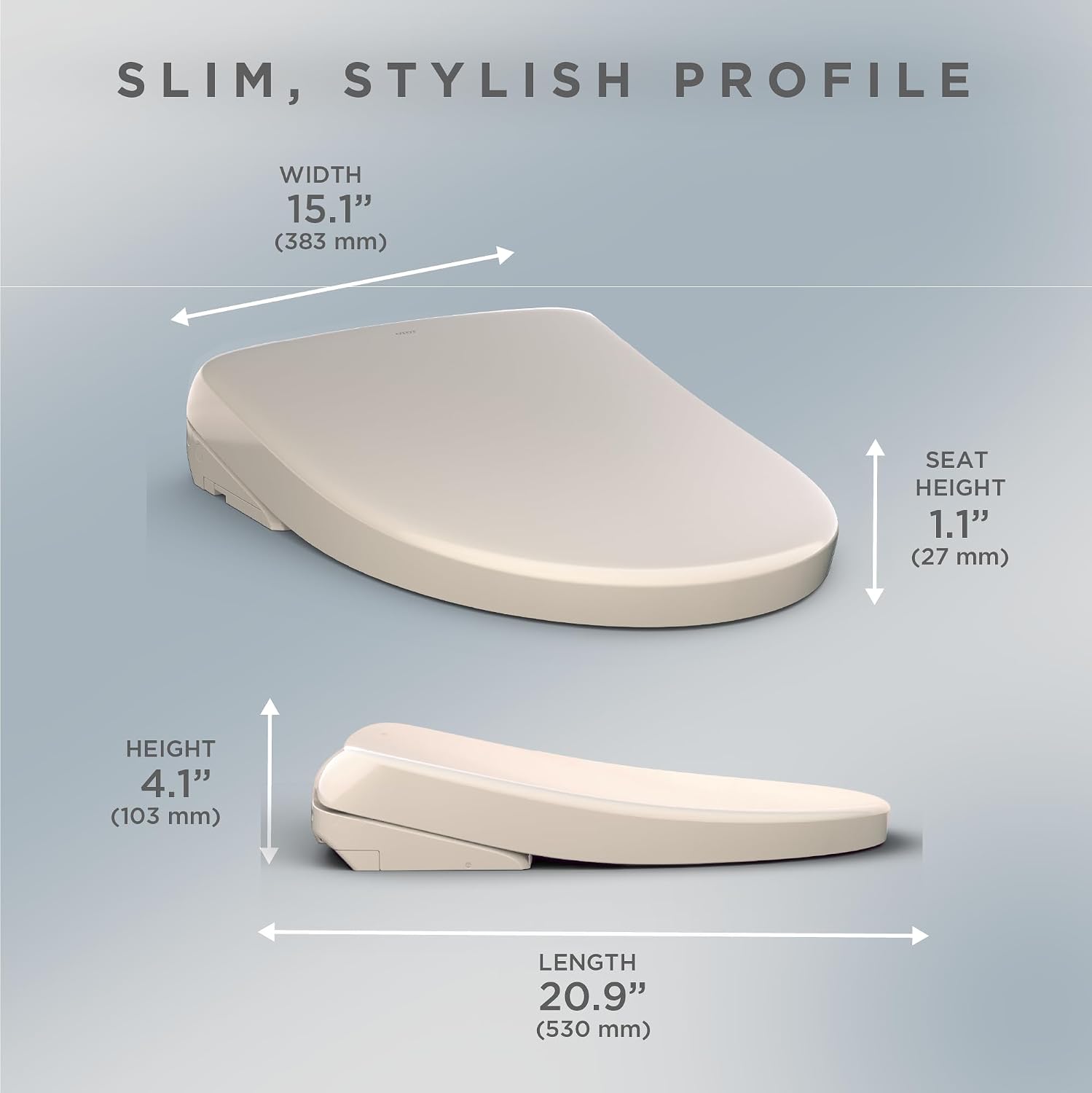 TOTO® WASHLET® S7 Electronic Bidet Toilet Seat with EWATER+® Bowl and Wand Cleaning, Contemporary Lid, Elongated, Sedona Beige - SW4726#12