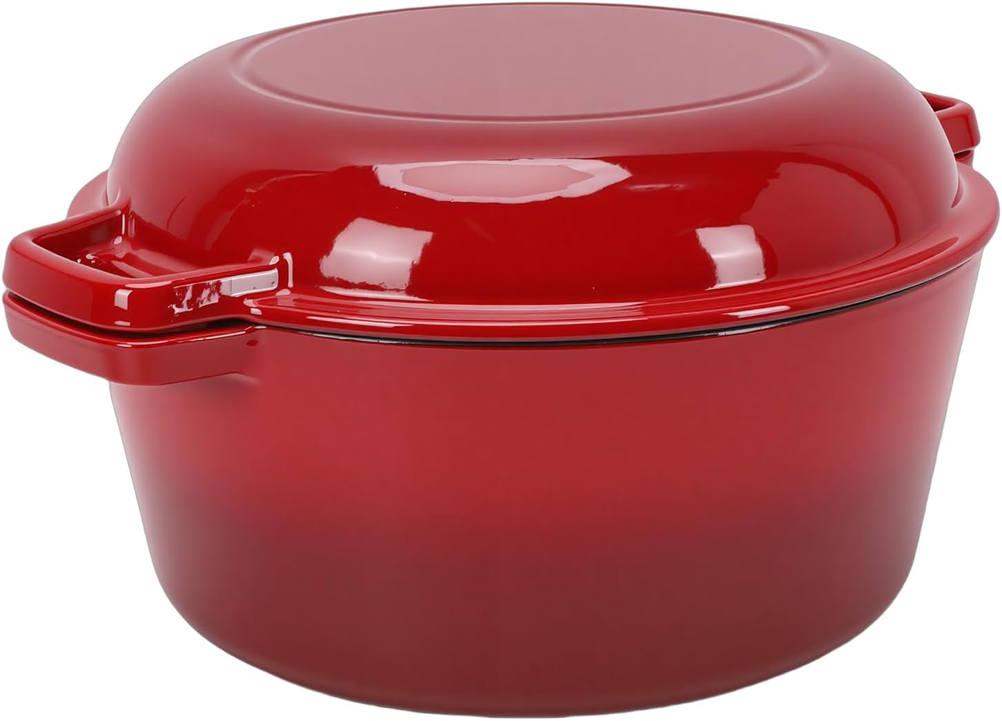 AYNEFY AYNEFY Cast Iron Braiser Pot 5QT Cast Iron Oven 2 in 1 Round Pot for Home Kitchen Braising Stewing Frying Baking Simmering Uniform Heat Distribution Kitchen Tools