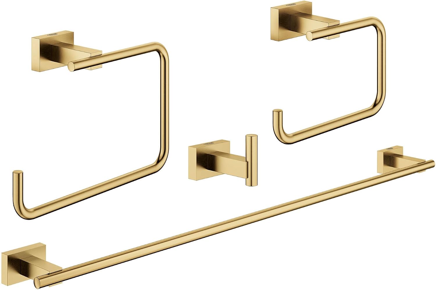 GROHE 40778GN1 Essentials Cube 4-In-1 Bathroom Accessory Set, Brushed Gold