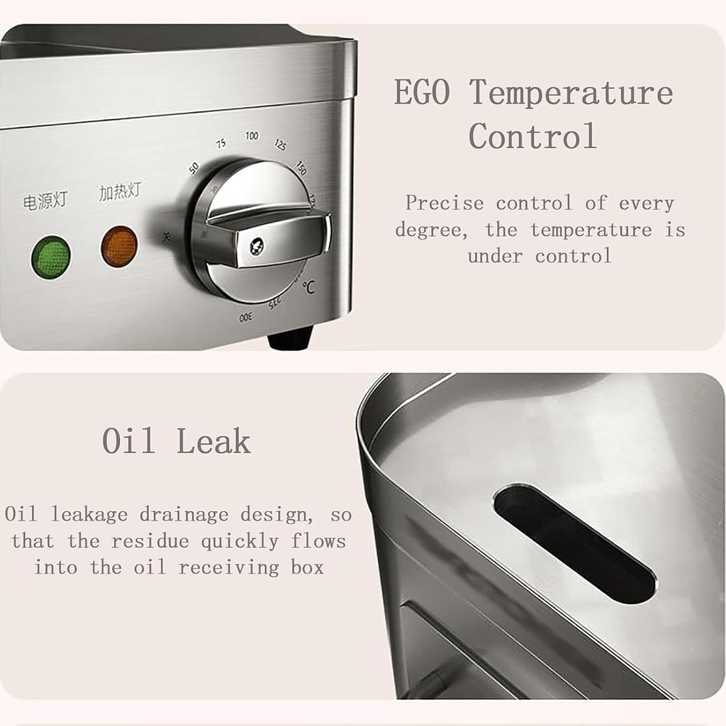 13.7' Electric Griddle, Commercial Electric Countertop Griddle Grill, Non-Stick Stainless Steel Flat Top Grills for Kitchen Restaurant Indoor with Adjustable Temperature Control 2000W 220V
