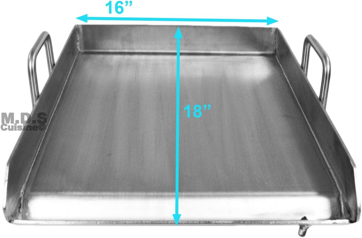 Stainless Steel Griddle 18'x16' Plancha with Heavy Duty Stand,BBQ Outdoors,Grill,Flat Top,Stove,High Pressure Burner,