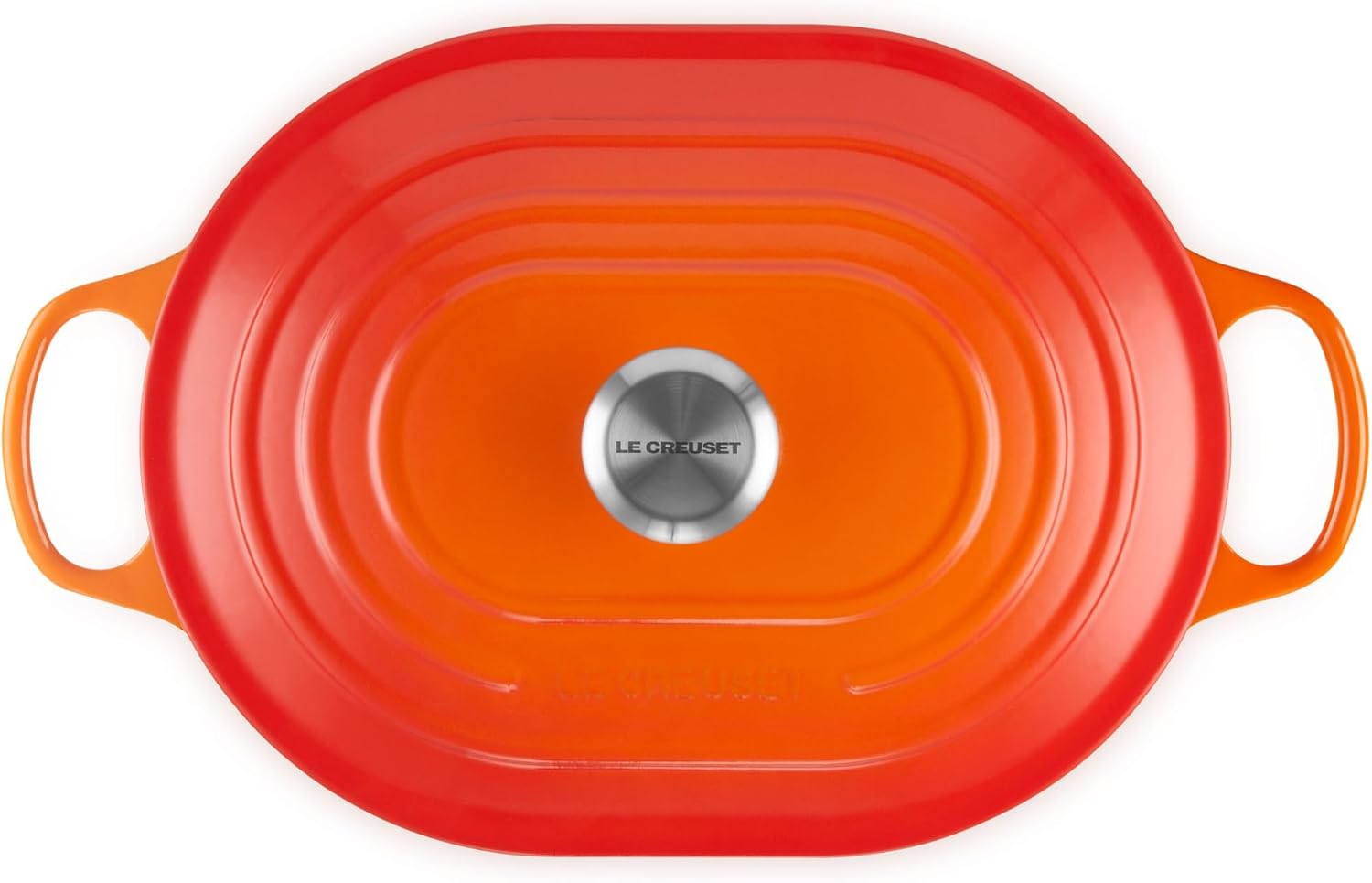 Le Creuset Enameled Cast Iron Signature Oval Casserole with Lid, 3.75 Quart, Flame