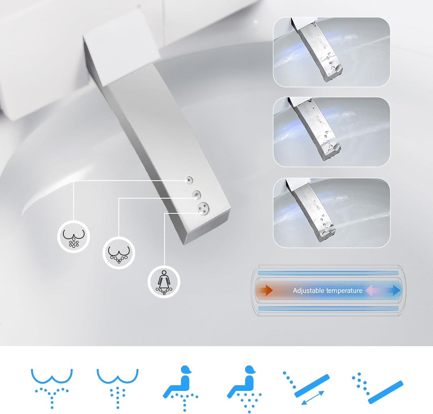 Vanity Art Smart Toilet with Bidet Built in, 1-Piece Toilet with Heated Seat, Night Light, Elongated Tankless Toilet with Auto Flush, Seating Sensor, Air Drying, Foot Induction Flush, VAST68G