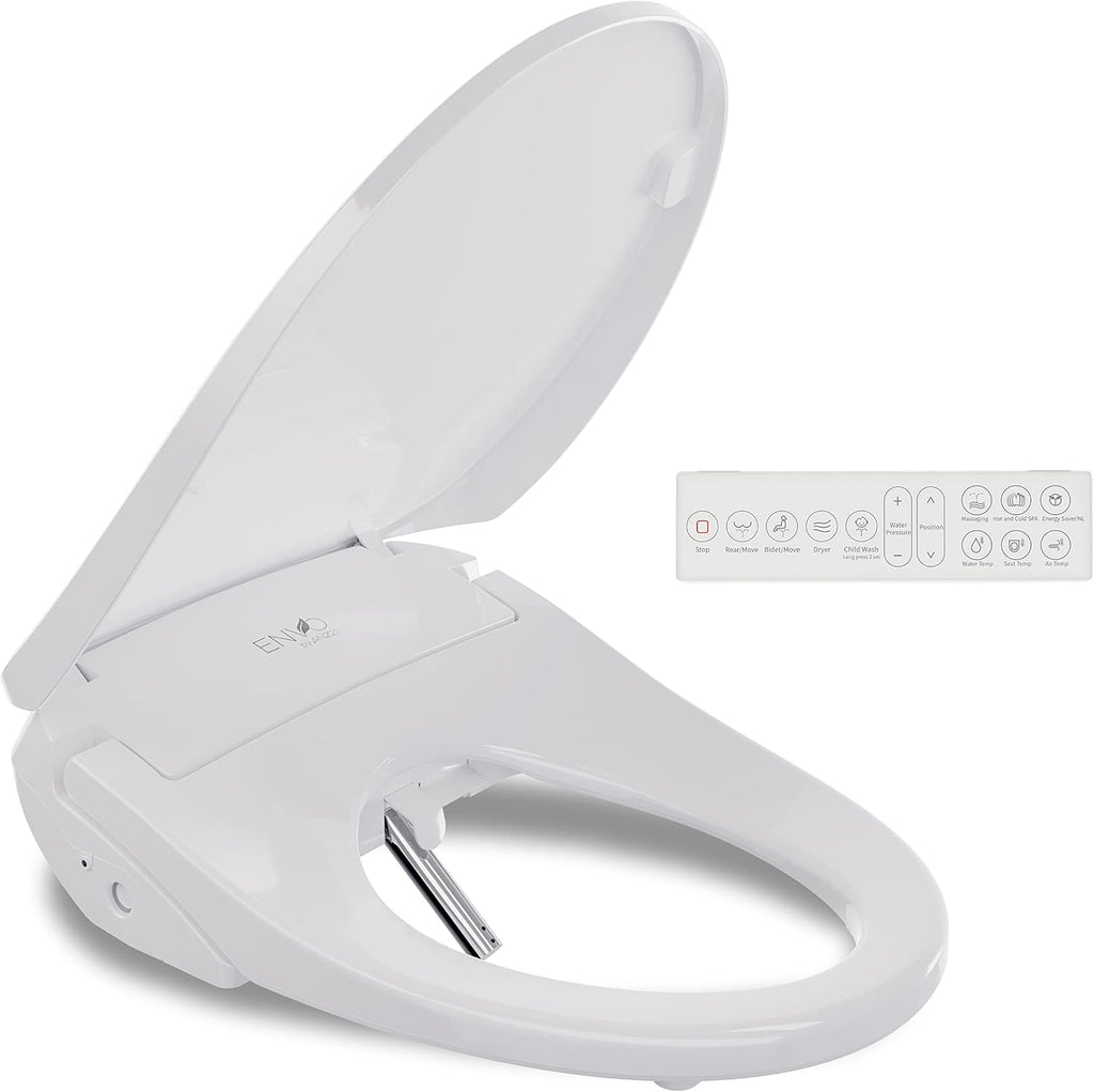 Ember Elongated Smart Electric Bidet Toilet Seat with Remote Control and Heated Seat