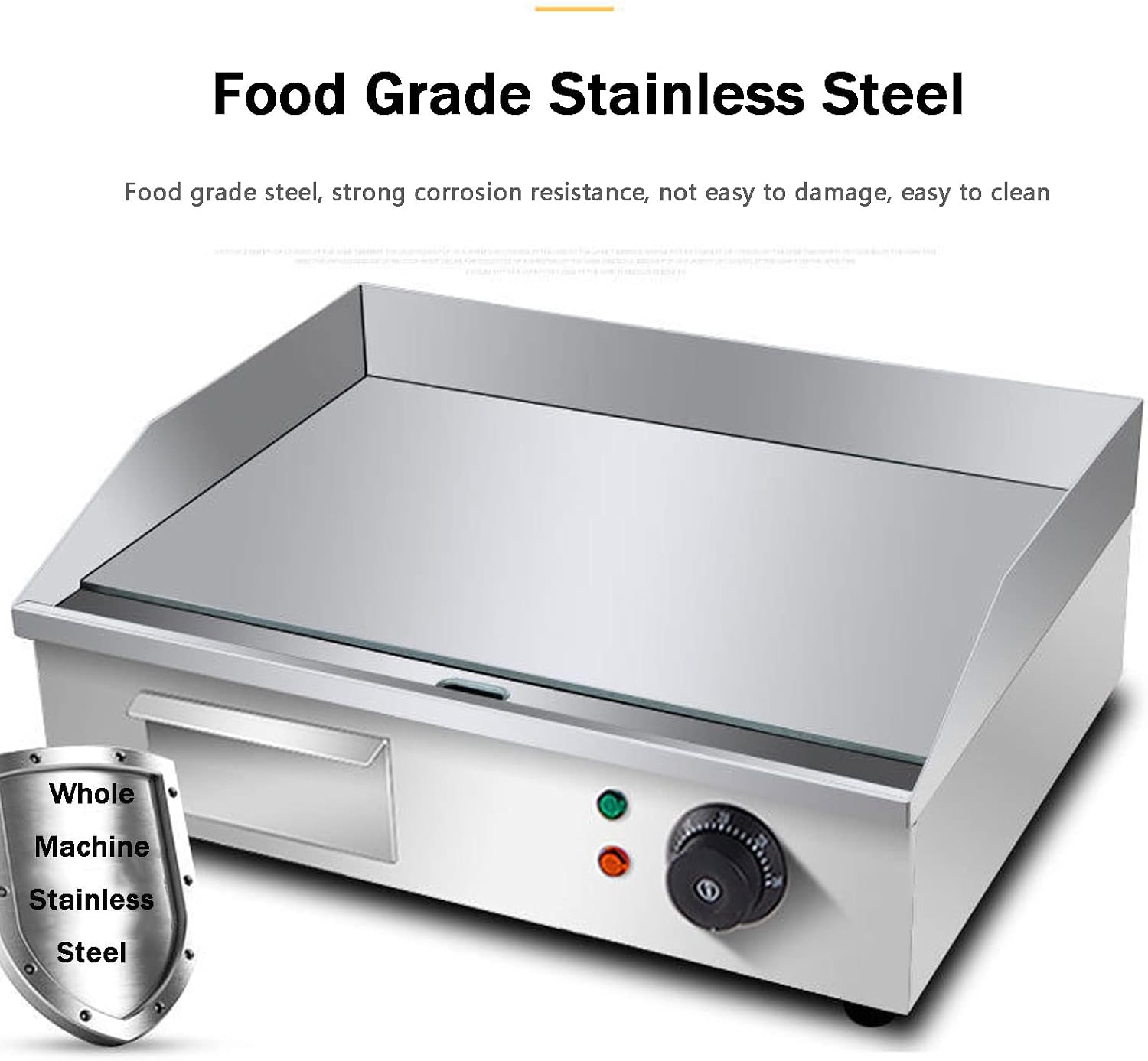 Commercial Electric Griddle, Electric Countertop Flat Top Griddle,Teppanyaki Stainless Steel Grill with Dual Temperature Control for Fry Eggs Pies Hamburgers Bacon-818a