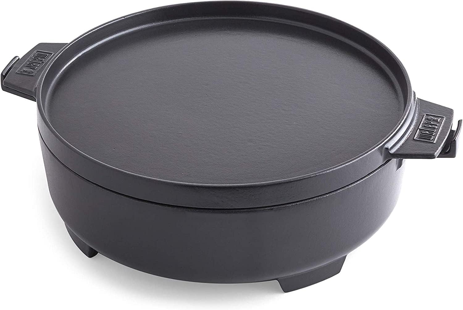 Weber Duo Dutch Oven, 7.25 Qt – Multi-Purpose Porcelain‑Enameled Cast‑Iron Dutch Oven & Flat‑Top Griddle-Style Lid