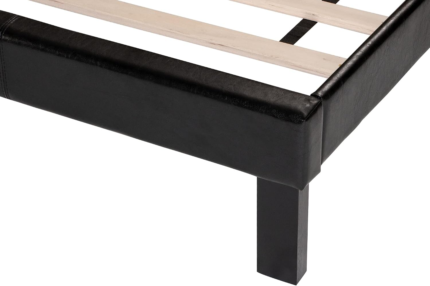 Poundex PDEX-F9415T PU Upholstered Platform Bed, Twin, Black