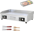 Electric Kitchen Griddle, Flat Top Grill for Countertop, 3000 W, Stainless Steel Countertop Electric Griddle Nonstick, 8mm thick iron plate, for Indoor and Restaurant 73 * 47 * 22CM