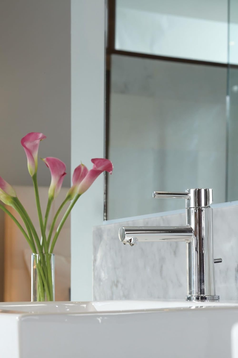 Moen Align Chrome One-Handle Modern Bathroom Faucet with Drain Assembly and Optional Deckplate, 6190