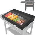 Upgrade Hinged Lid for Blackstone 28' Omnivore Griddle Hood,5857 Visualized Tempered Glass Hard Cover for Blackstone Lid 28' Omnivore 2206 1883 1517 2287 etc.Flat Top Griddle Accessories w/Thermometer