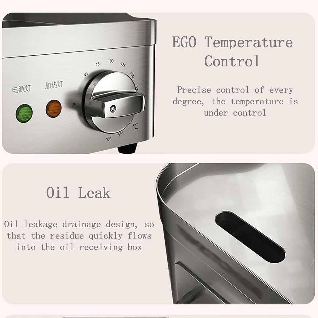 2000W 9' Commercial Electric Countertop Griddle Stainless Steel Flat Top Grill Hot Plate BBQ Flat Large Restaurant Grill, Adjustable Thermostatic Control for Home Commercial Places