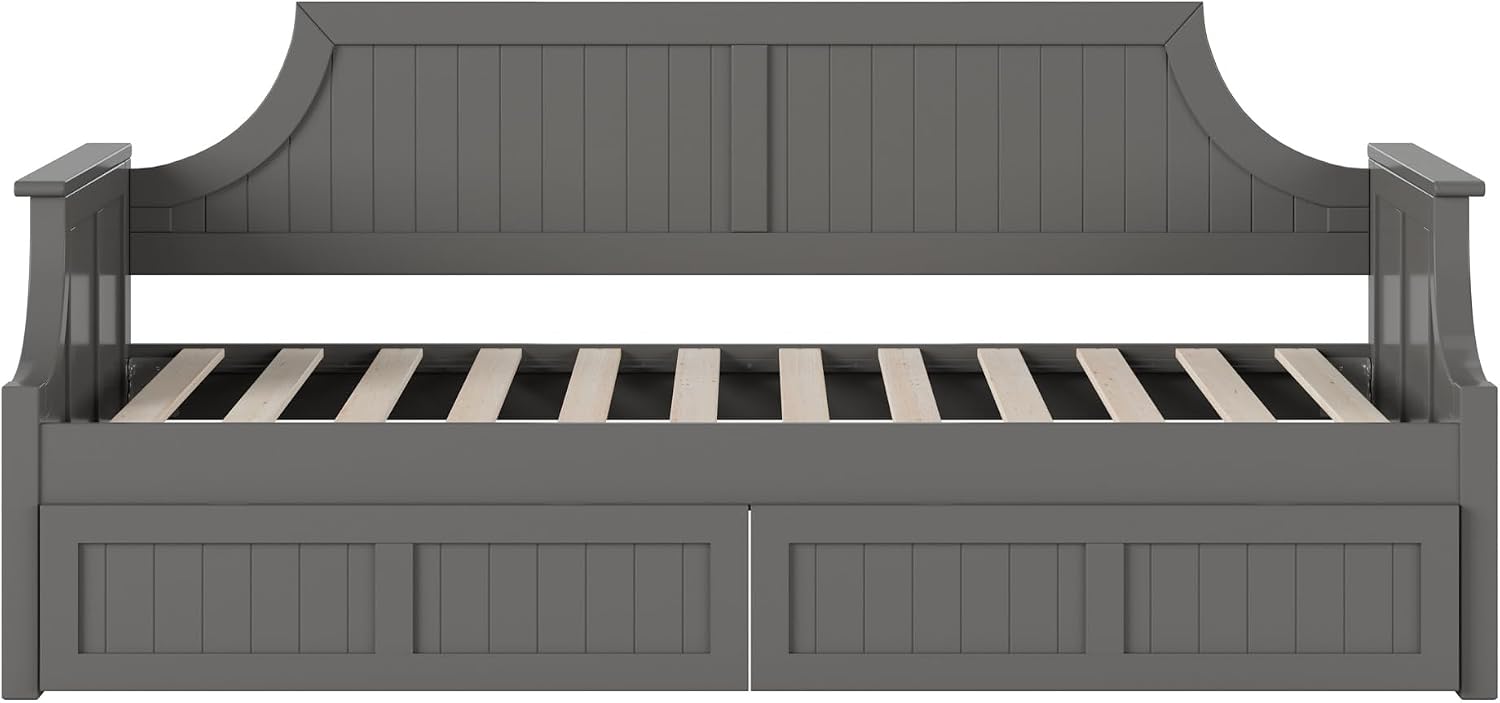AFI Cambridge Twin Wood Daybed with Set of 2 Drawers in Grey