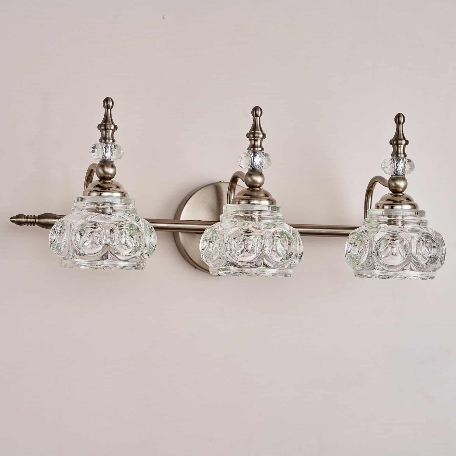 Brushed Nickel Bathroom Vanity Light Fixtures Modern 3-Light Vanity Lights Bathroom Lighting Fixtures Vintage Wall Sconces Light Living Room Vanity Lighting Fixtures Over Mirror