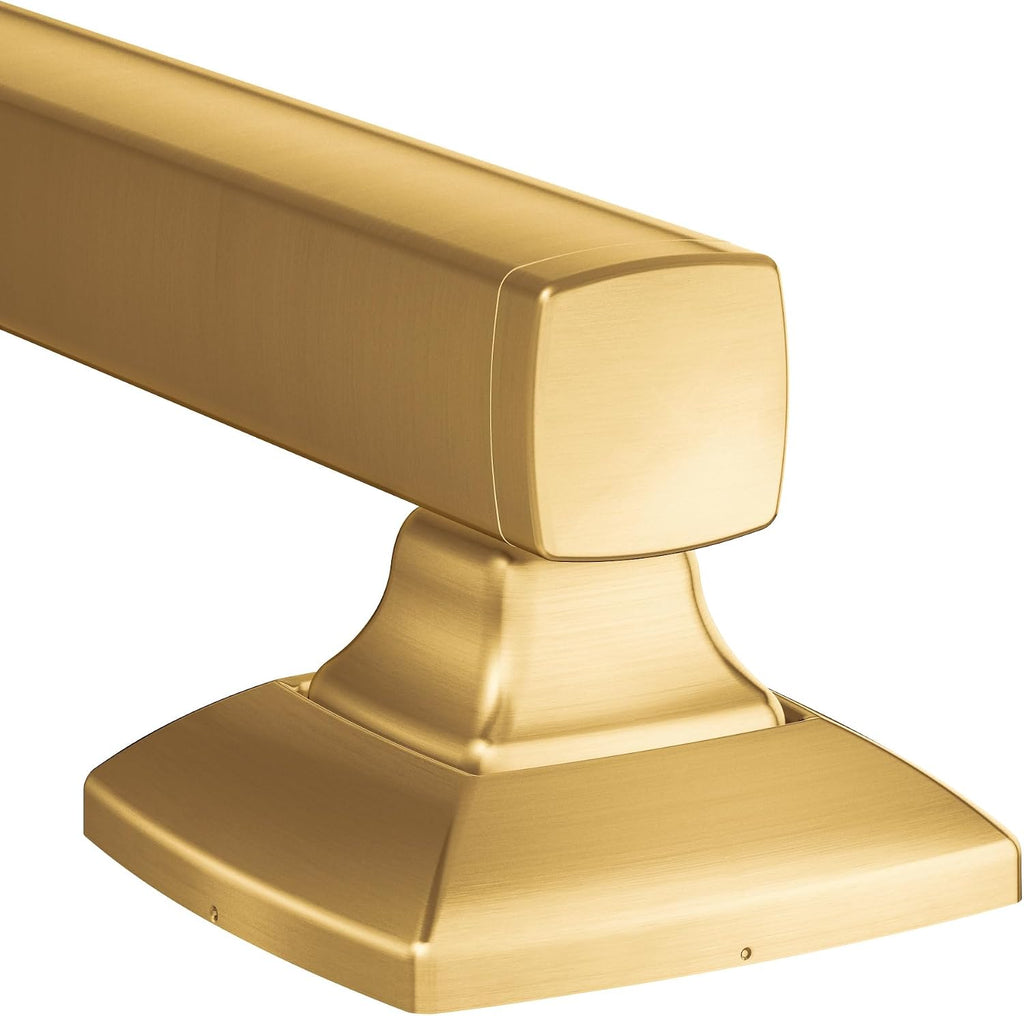 Moen YG5112BG Bathroom Safety 12-Inch Stainless Steel Transitional Bathroom Grab Bar, Brushed Gold