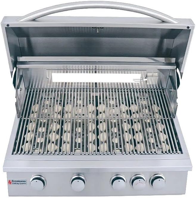 RCS Premier Series Stainless Steel 32 Built-in Grill with Rear Burner -Propane