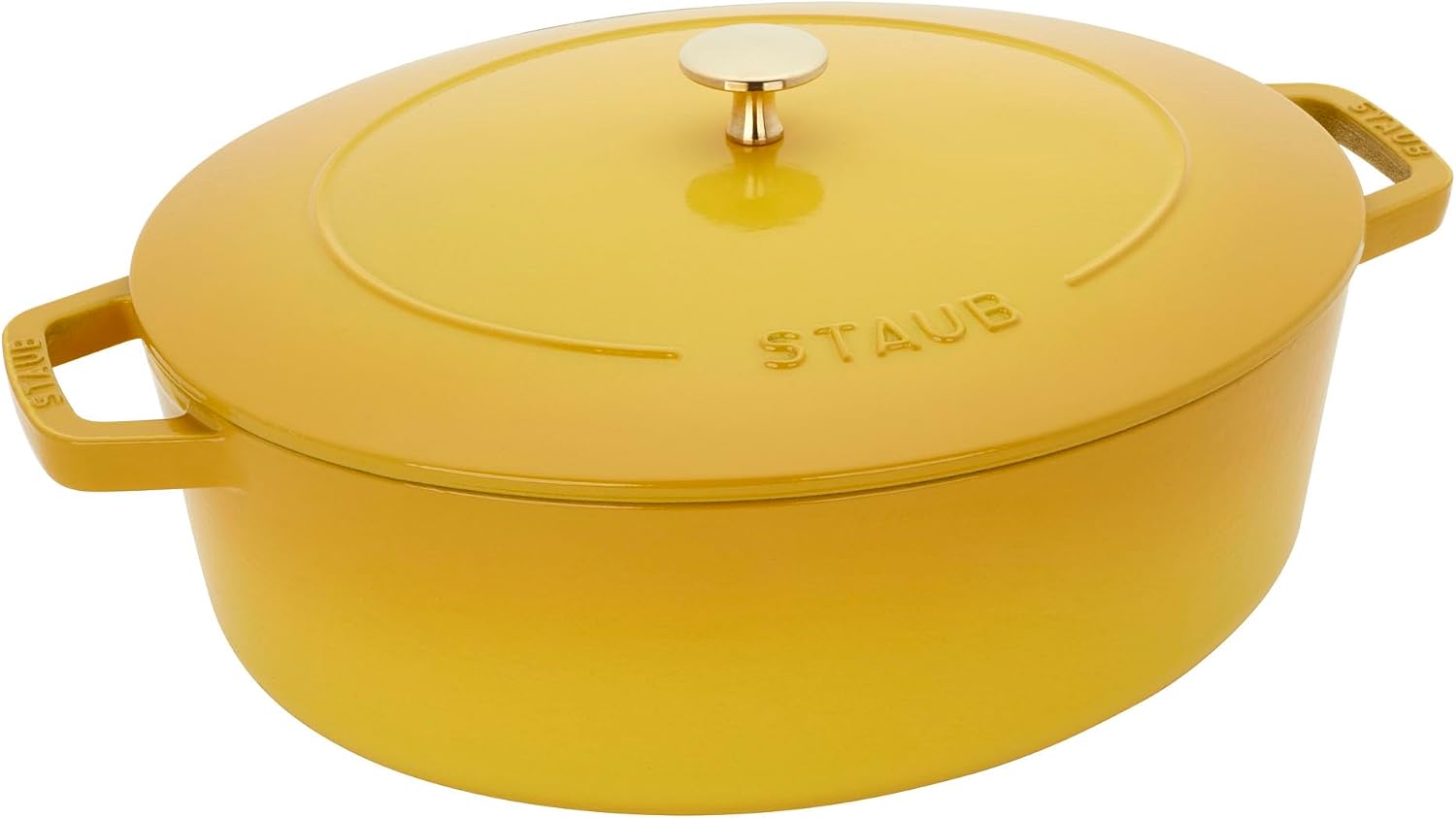 Staub Cast Iron 6.25-qt Shallow Oval Dutch Oven - Citron