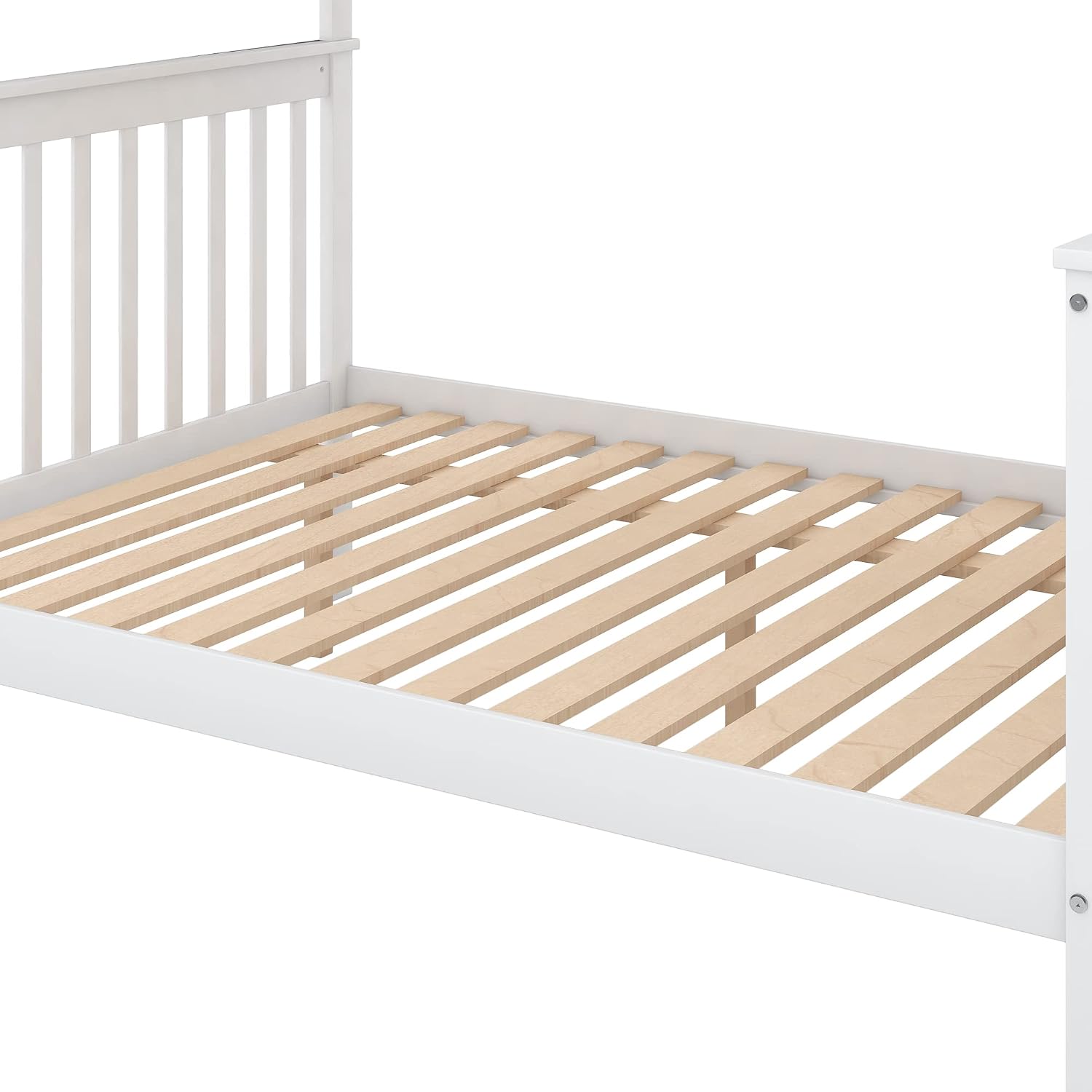 Harper & Bright Designs Twin Over Full Stairway Bunk Bed with Storage, Wood Bunk Bed Frame Can be Divided into Two Beds, White
