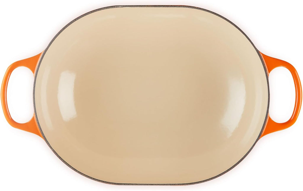 Le Creuset Enameled Cast Iron Signature Oval Casserole with Lid, 3.75 Quart, Flame
