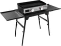 CAMPLUX 23' Propane Tabletop Griddle Grill 2-in-1 Bundle with Foldable Adjustable Griddle Stand, 19,000 BTU Non-Stick Flat Top for Camping, RV & Tailgating
