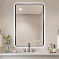 28' x 36' Black LED Bathroom Mirror, Smart Touch Switch, Anti-Fog, Backlit Mirror, 3-Color Dimmable Lighting, CRI≥93, Modern Bathroom Vanity Wall Mirror with Lights (Horizontal/Vertical)