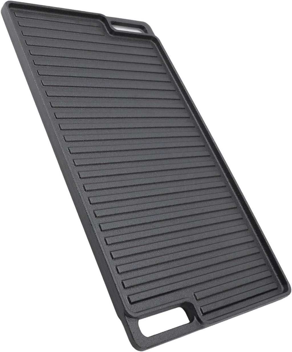 Aramox Reversible Grill Griddle, Pre Seasoned Cast Iron Flat Top Griddle with Non Stick Surface, Double Sided Textured Design for Stovetop Oven Grill Campfire Cooking