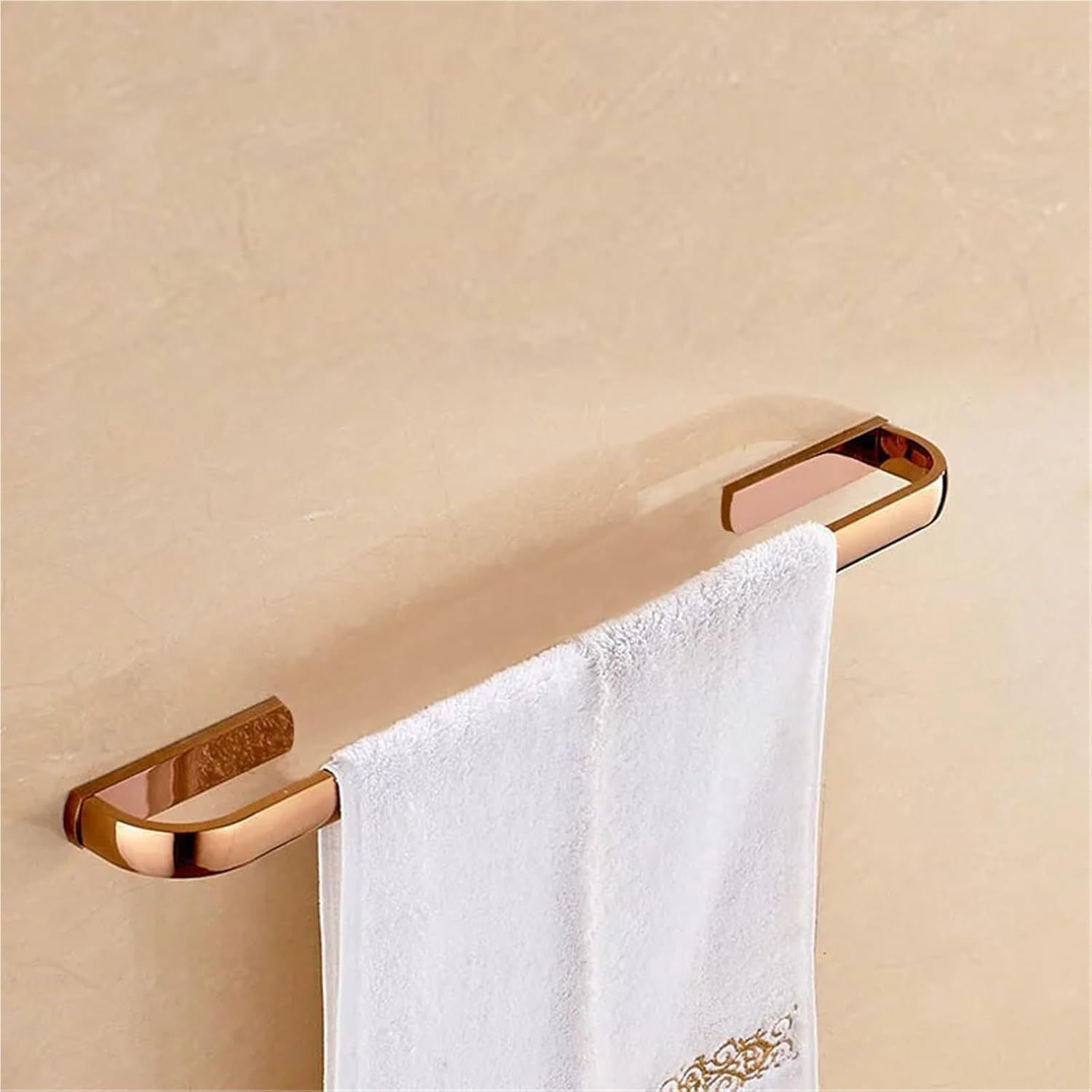 Bathroom Hardware Set Rose Gold Brass Robe Hook Towel Rail Rack Bar Tissue Paper Holder Accessories Wall Mount Lzh105(Towel Ring)