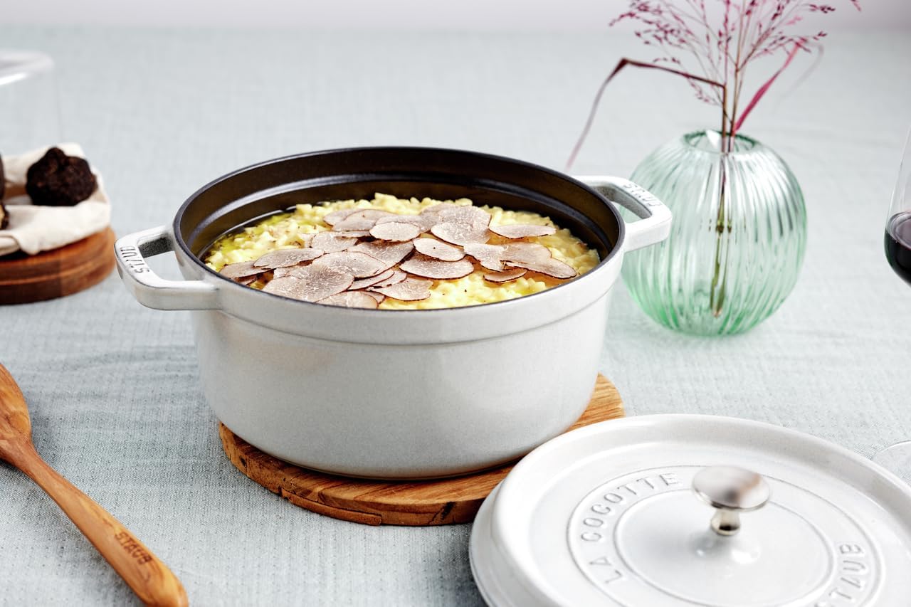 STAUB Cast Iron Round Cocotte 26 cm White Truffle