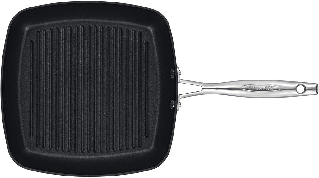 Scanpan Pro IQ 10.5' Square Grill Pan - Easy-to-Use Nonstick Cookware - Dishwasher, Metal Utensil & Oven Safe - Made by Hand in Denmark