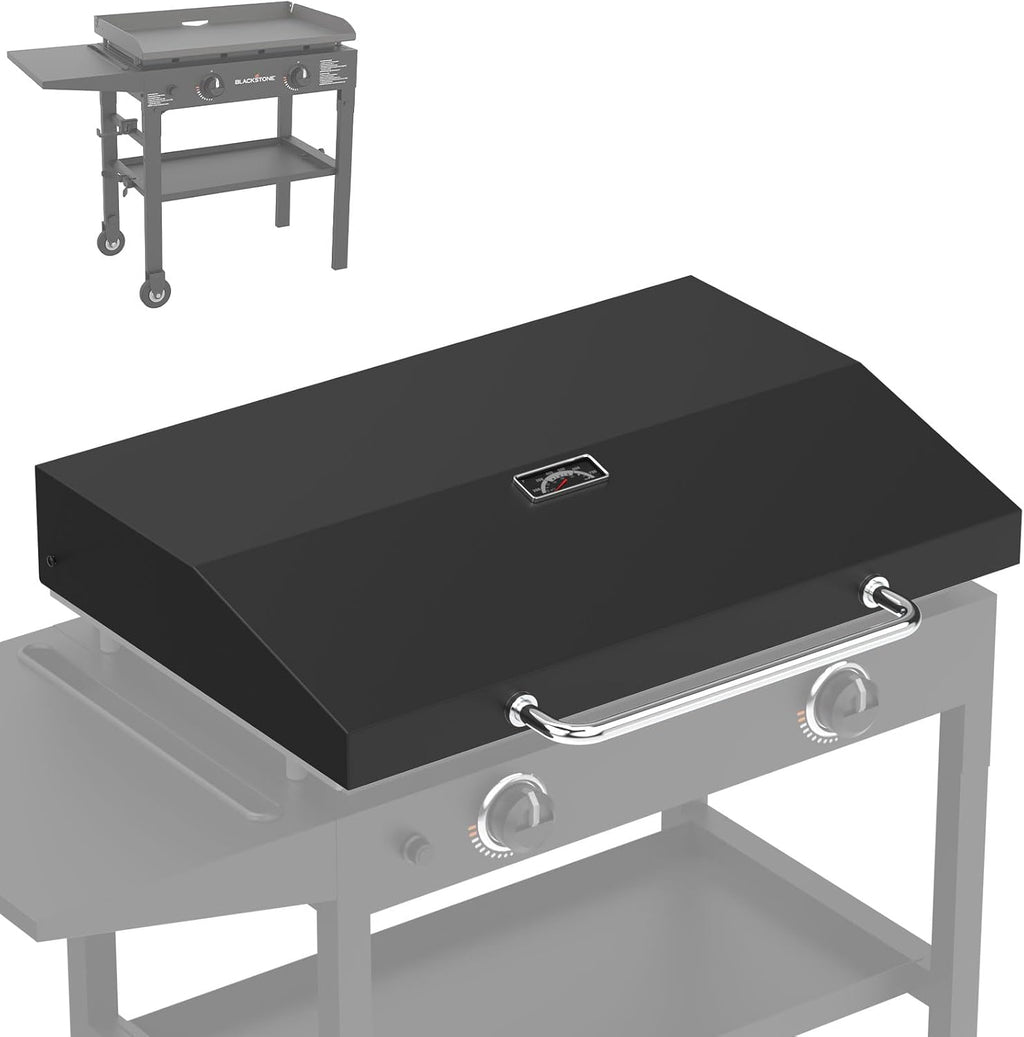 Upgrade Hinged Lid for Blackstone 28 Inch Omnivore Griddle 1517 2206 2351 2269 Griddle Hard Cover, Grill Hood Flat Top with Thermometer for Blackstone 5857