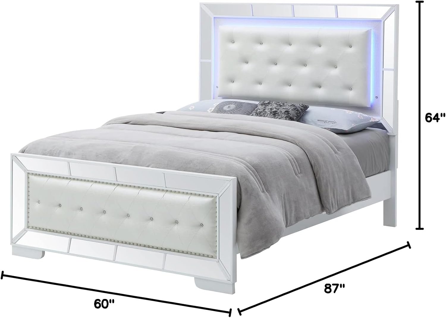 Glory Furniture Hollywood Hills Full Panel Bed in White