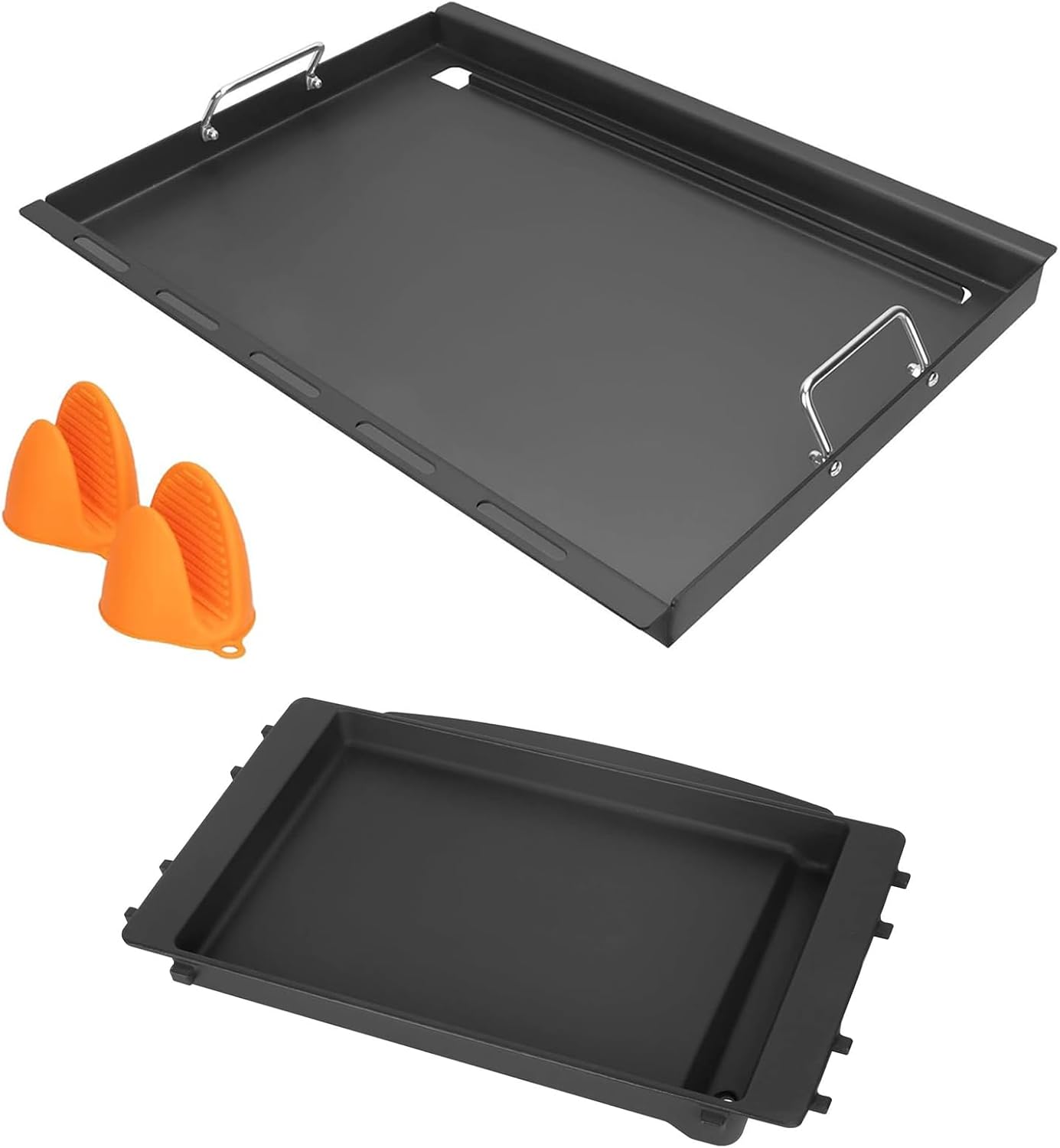 6787 Full-Size Griddle Inserts & 7658 Cast Iron Grill Griddle for Weber Spirit 300 & Spirit II 300 Series Grills, Flat Top Griddle for Weber Spirit I & II E-310 E-320 S-310 S-320