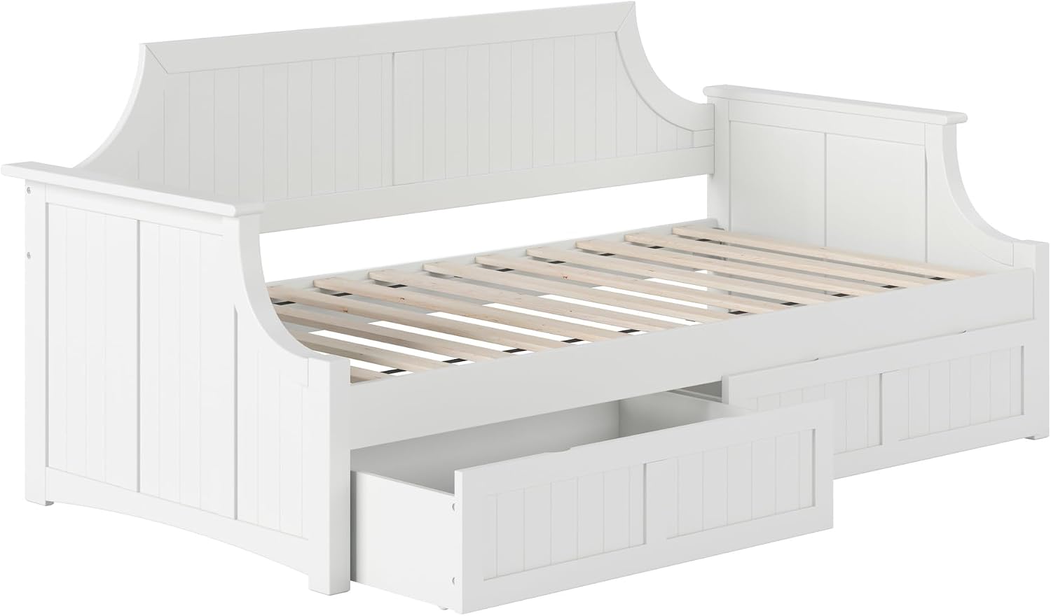 AFI Cambridge Twin Wood Daybed with Set of 2 Drawers in White
