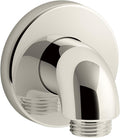 KOHLER 22172-SN Purist Stillness Wall-Mount Supply Elbow with Check Valve for Handshower Hose, Handheld Shower Elbow, Vibrant Polished Nickel