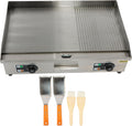 kimllier Commercial Electric Griddle 3000W Countertop Half Flat Top Grill 30 Inch for Restaurants, Shops and Snack Shops