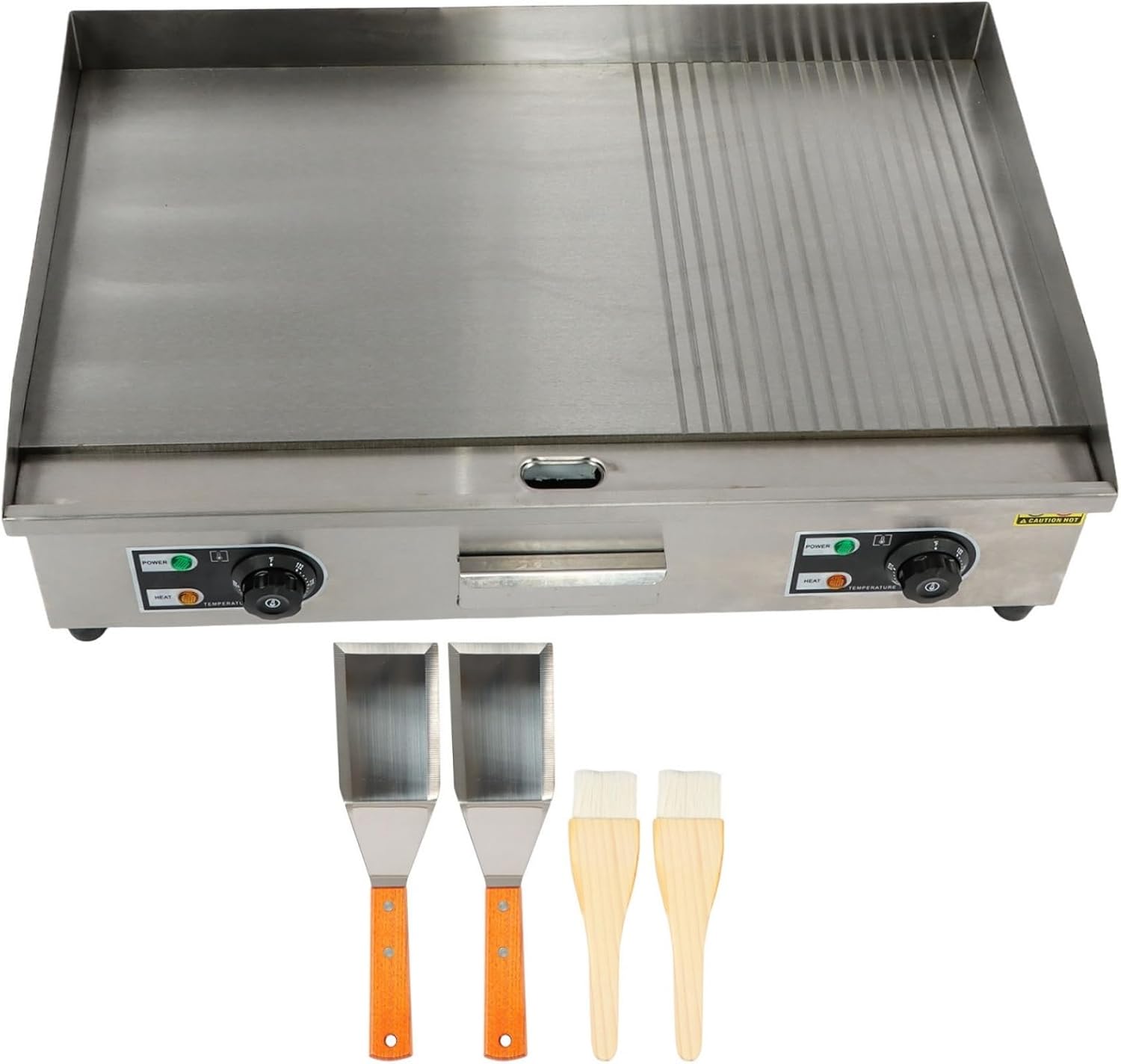 kimllier Commercial Electric Griddle 3000W Countertop Half Flat Top Grill 30 Inch for Restaurants, Shops and Snack Shops