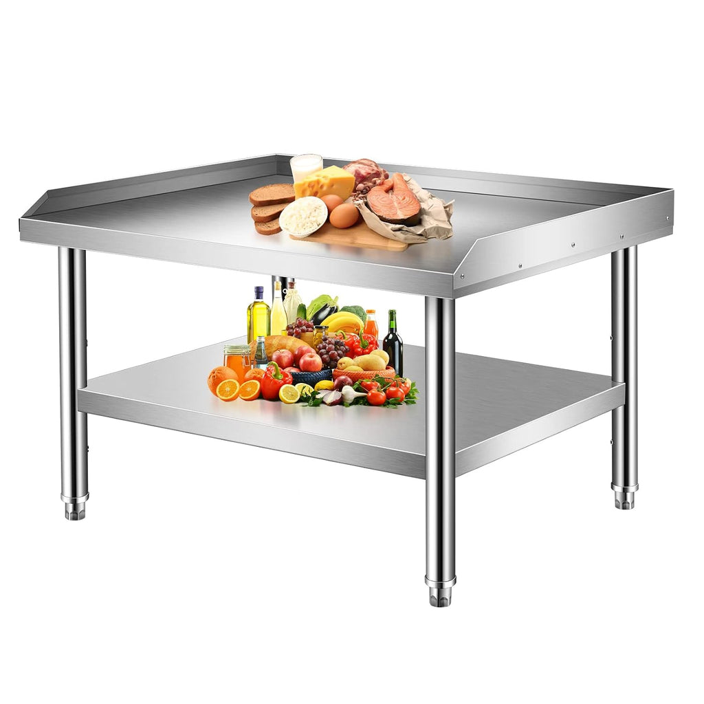 NSF 16-Gauge Stainless Steel Equipment Stand Grill Table with Undershelf for Commercial Restaurant Kitchen,36x30x24'