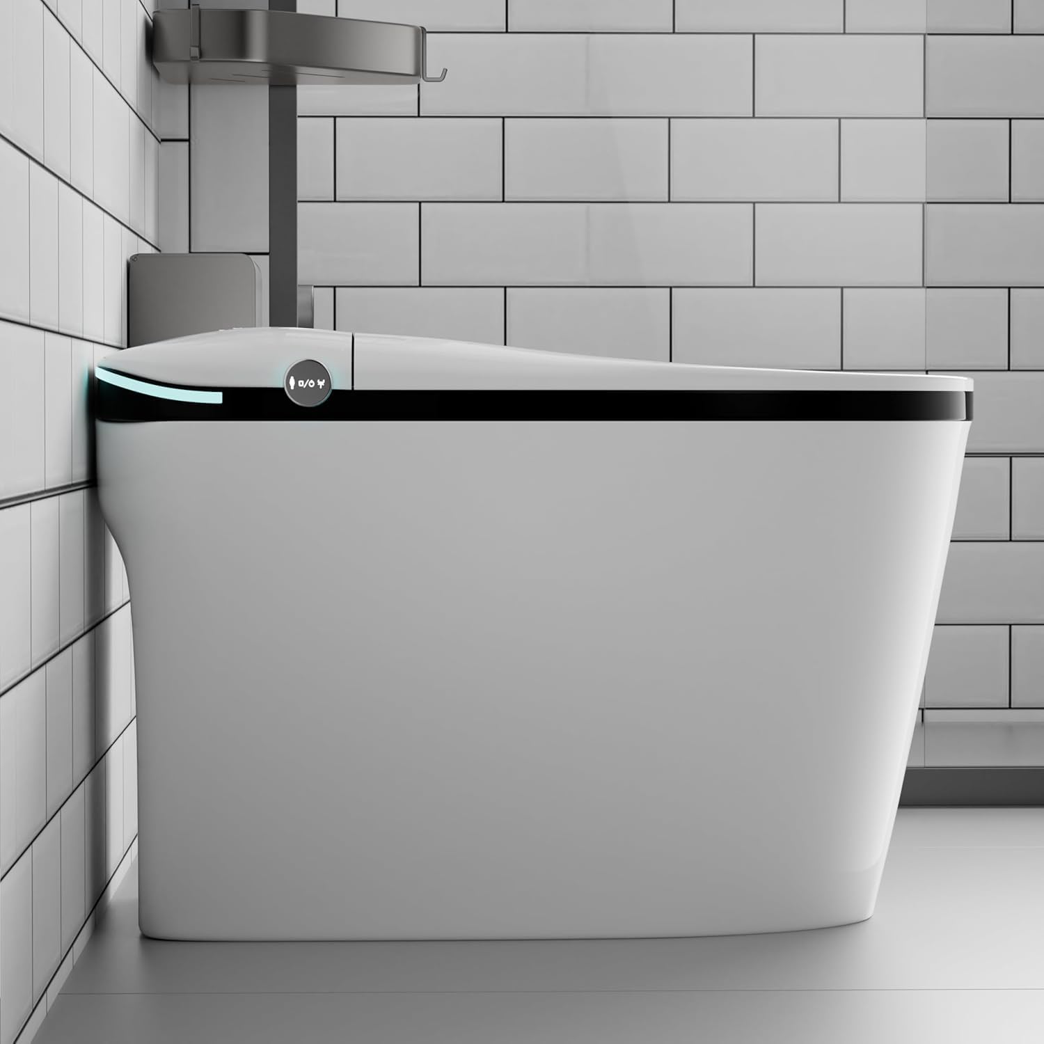 Sounor Modren Smart Tankless Toilet With Bidet Built In Comfort Height Elongated Rear Front Warm Water Cleaning Powerful Dryer Heated Seat,Auto Open/Close Seat,Foot Sensor