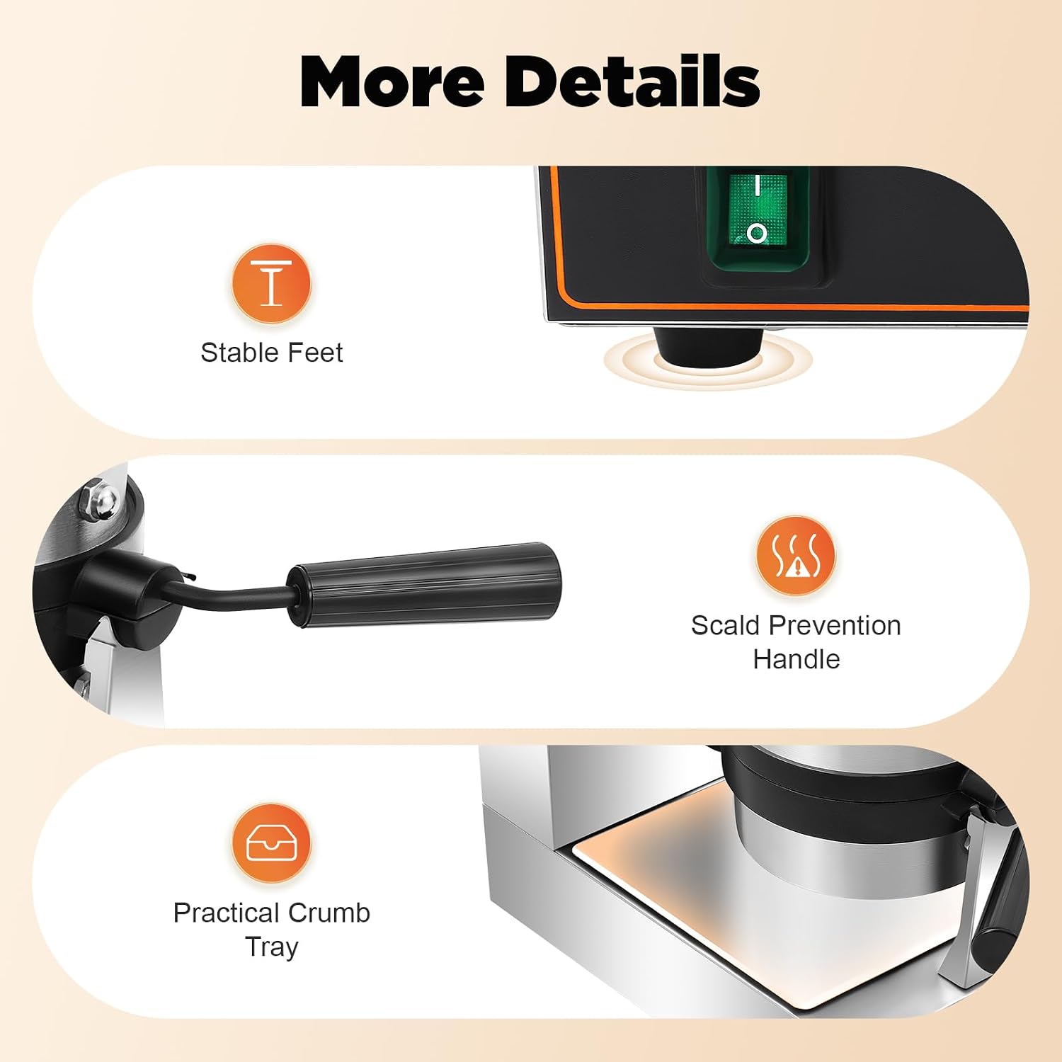 Burger Waffle Maker,Commercial Electric Burger Panini Maker Machine,Non Stick Waffle Press Machine with Time & Temp Control Stainless Steel Material for Home Kitchens Breakfast Shops Schools