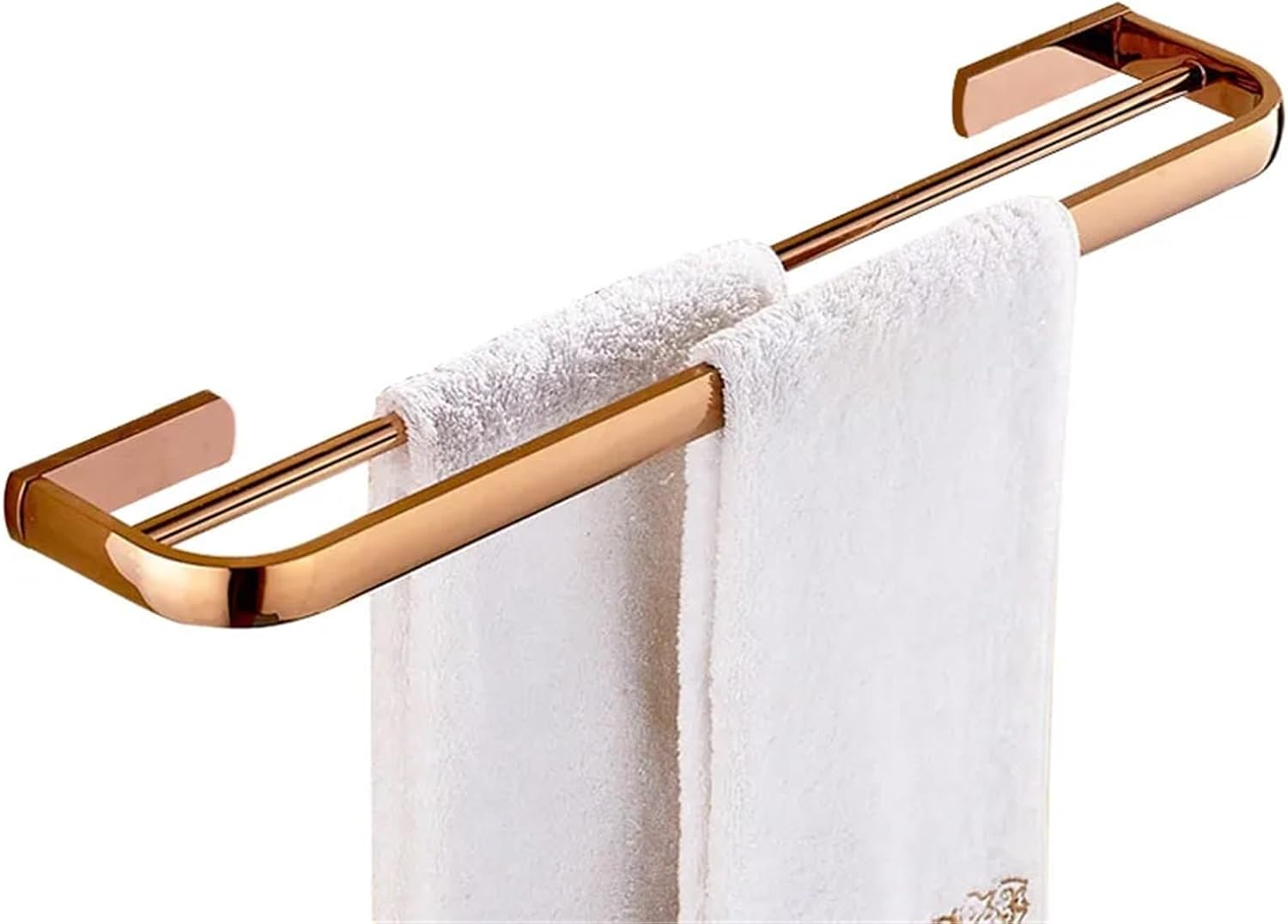 Bathroom Hardware Set Rose Gold Brass Robe Hook Towel Rail Rack Bar Tissue Paper Holder Accessories Wall Mount Lzh105(Single Towel Bar)