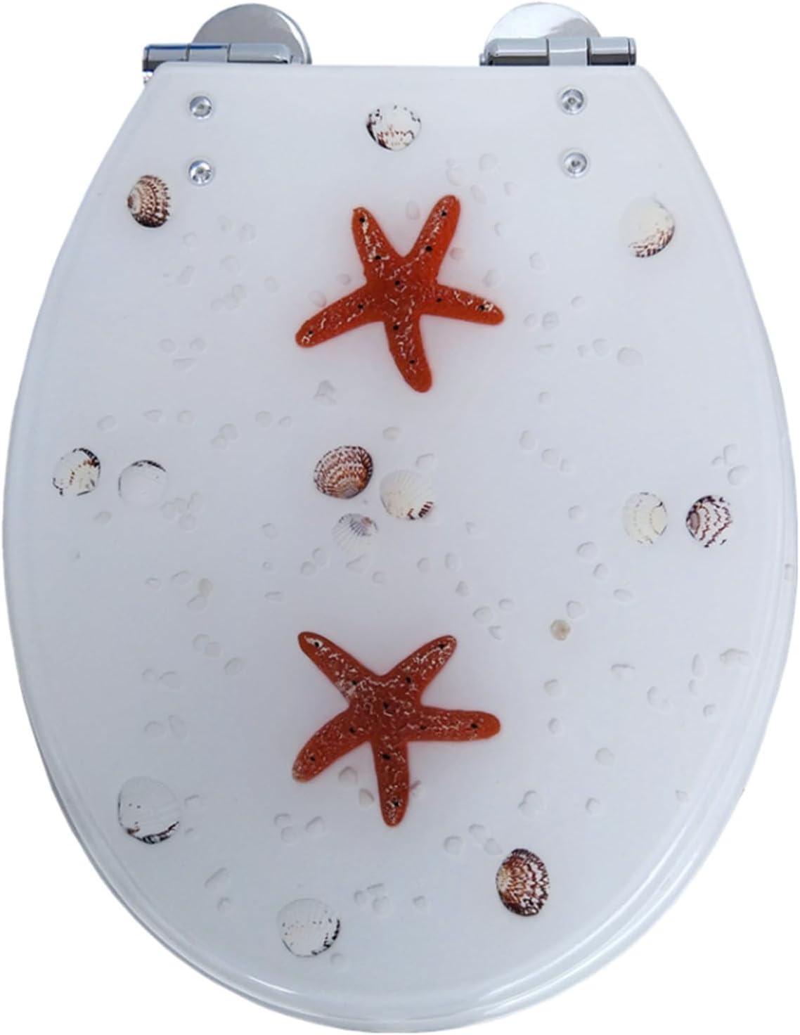 Standard Resin Toilet Seat Lid Round Toilet Seat Molded Toilet Seat with Quietly Close and Quick Release Hinges, Easy to Install Also Easy to Clean
